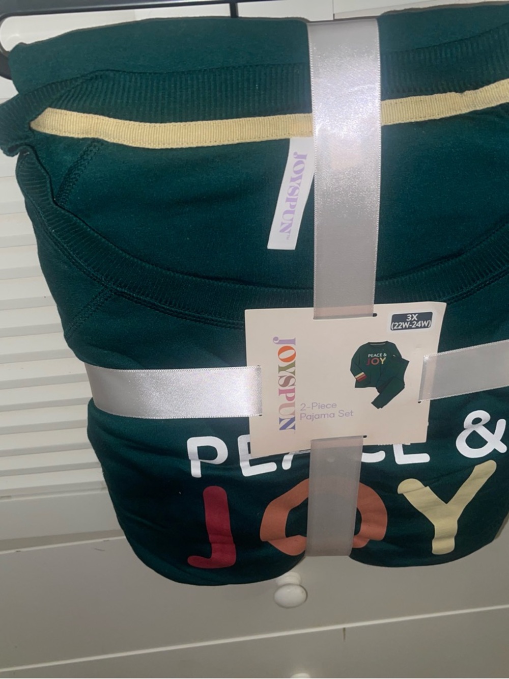 JoySpun 'Peace & Joy' Dark Green Pajama Set